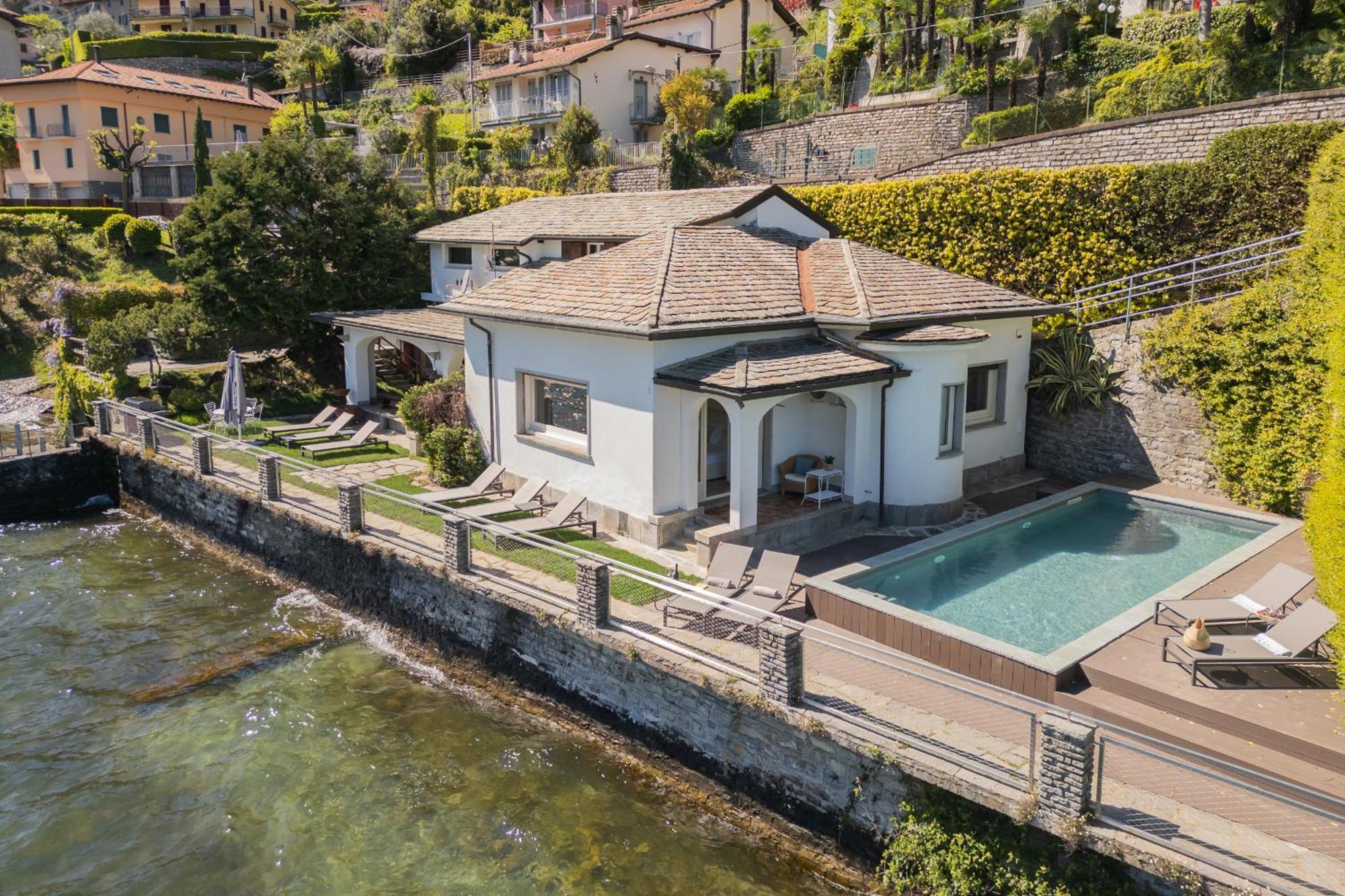 Villa Bianca - Front Lake Pool By Rent All Como Sala Comacina Eksteriør billede